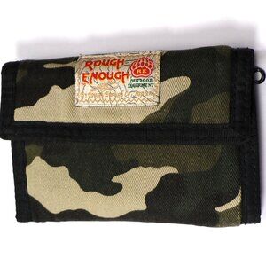 Vintage Rough Enough Camouflage Tri-Fold Wallet - Great Condition